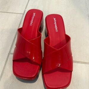 Jeffrey Campbell Red Slide Sandals